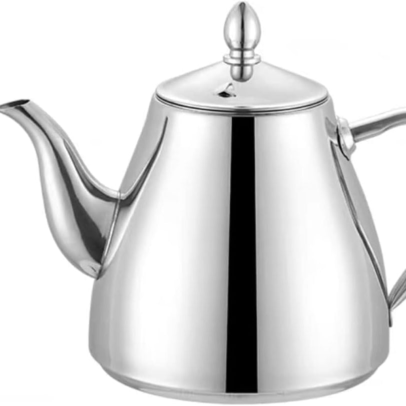 Silver Stainless Steel Tea Teapot with Infuser – 1500 mL Classic Kettle