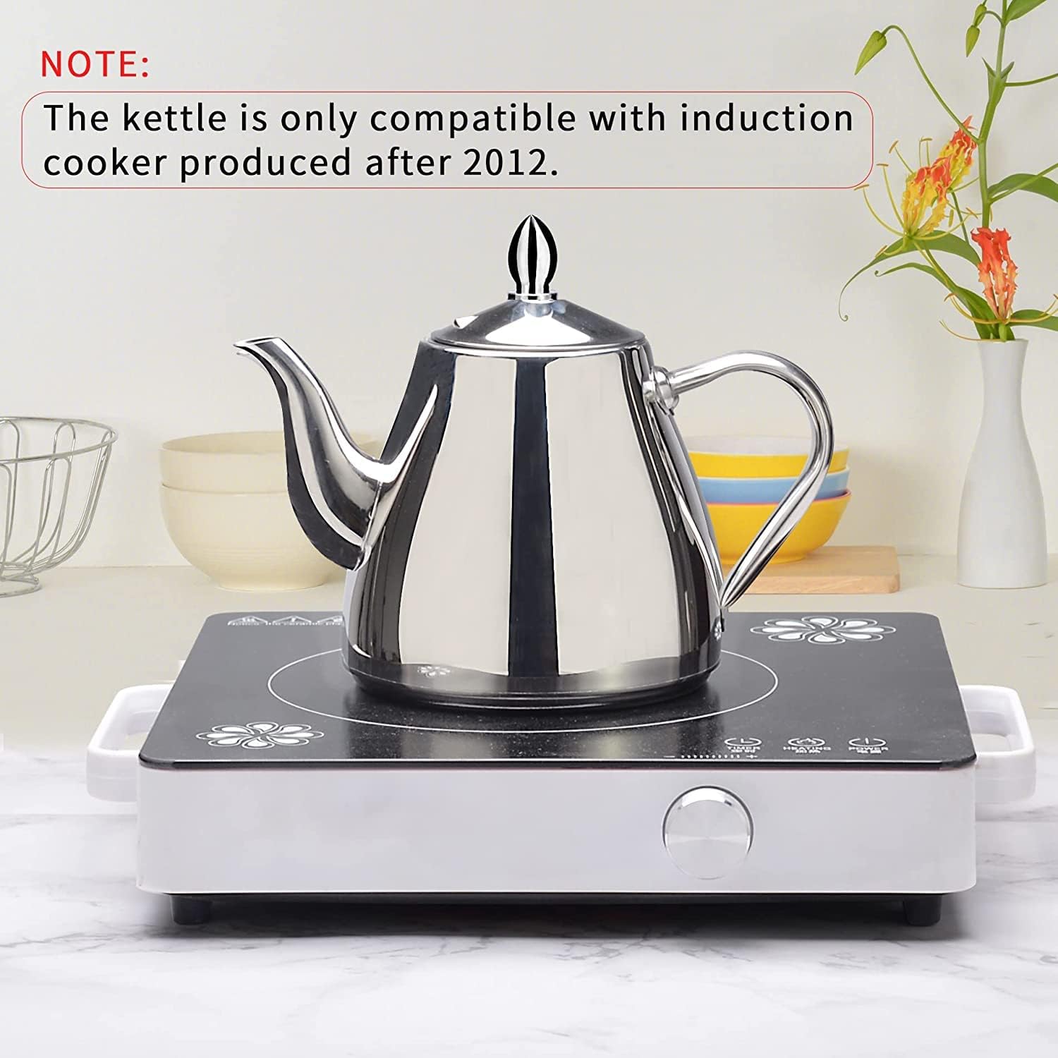 Silver Stainless Steel Tea Teapot with Infuser – 1500 mL Classic Kettle