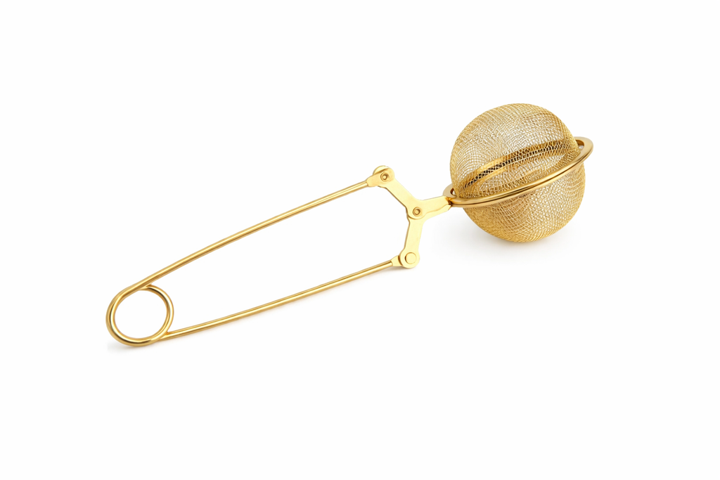 Gold Stainless Steel Mesh Snap Tea Ball Strainer