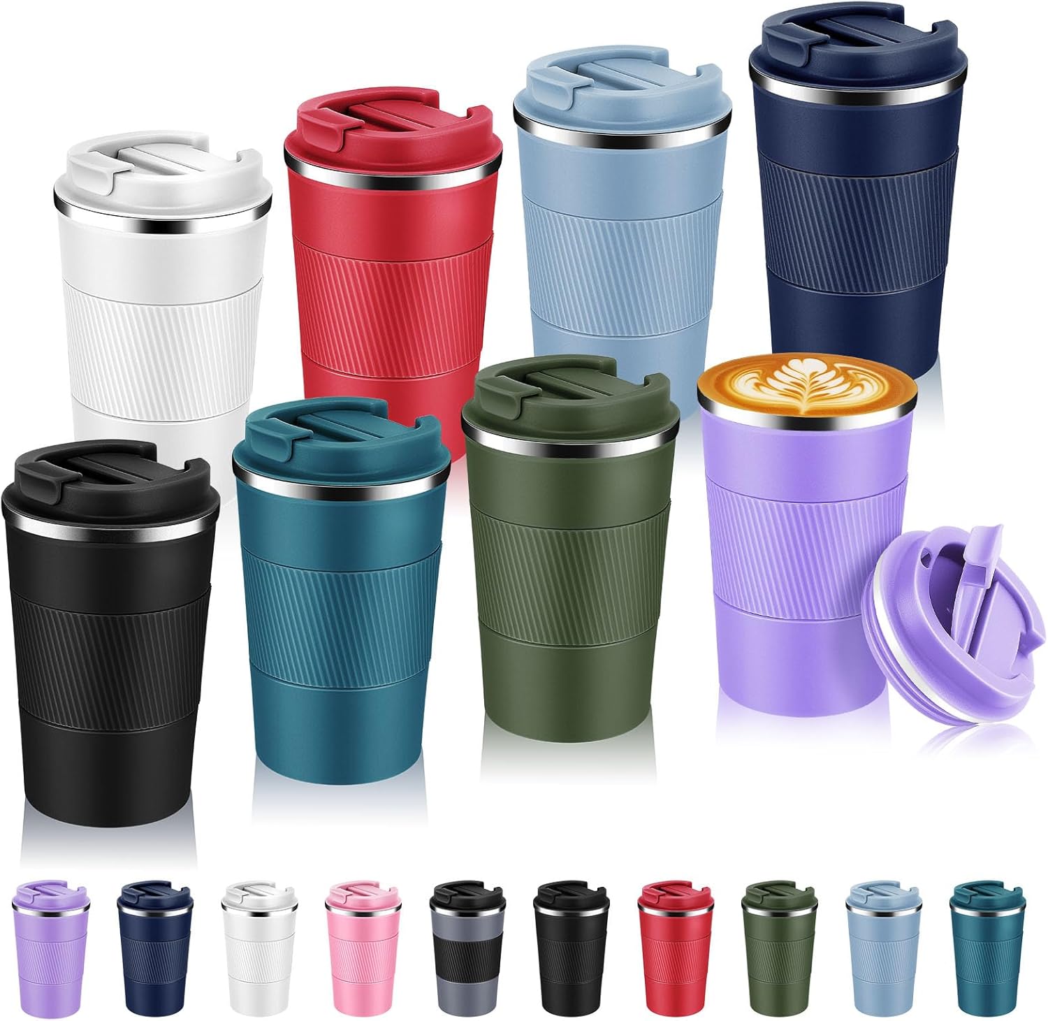 Stainless Steel 13 oz Insulated Travel Mug with Flip Lid