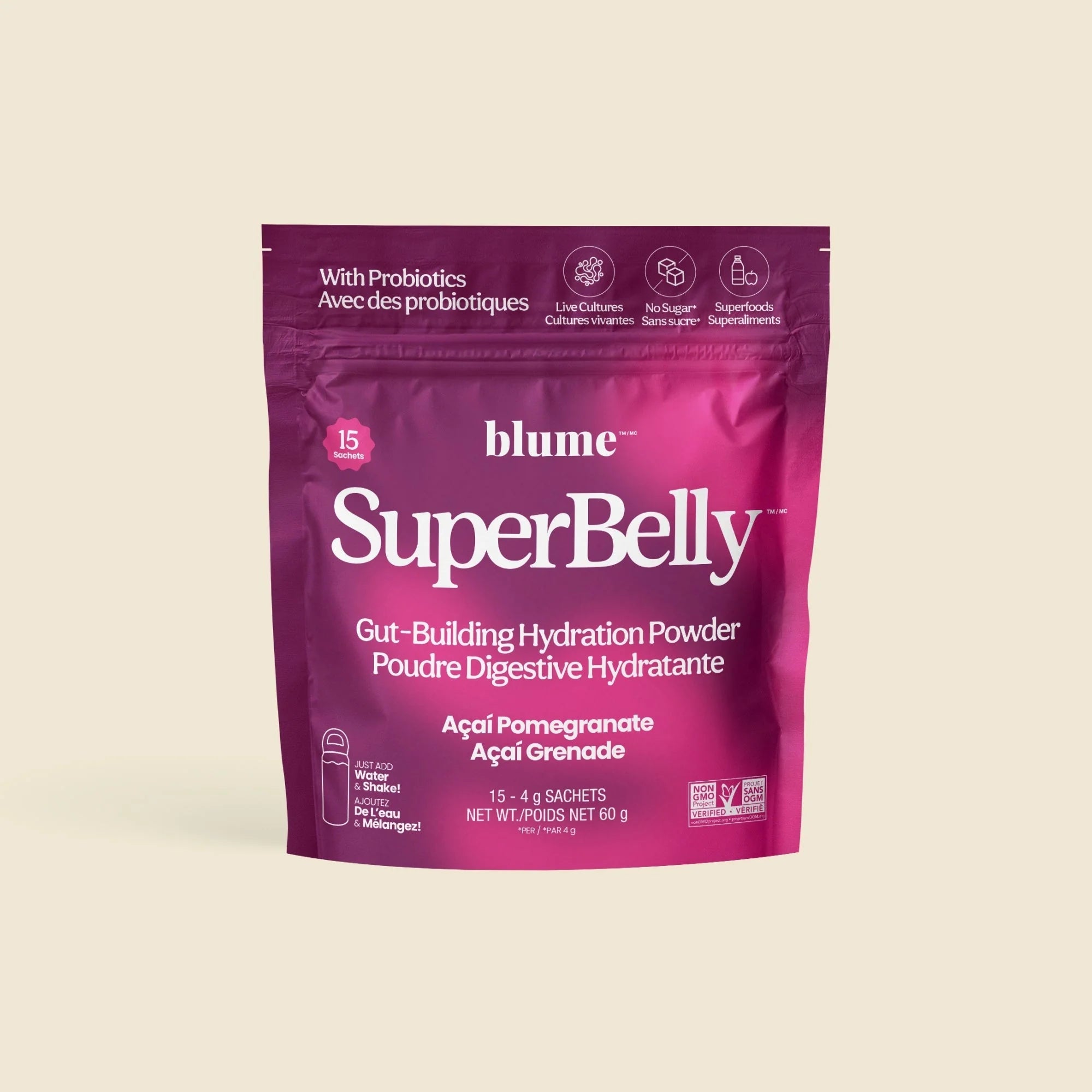 Blume SuperBelly Açai Pomegranate Gut Support Hydration Powder