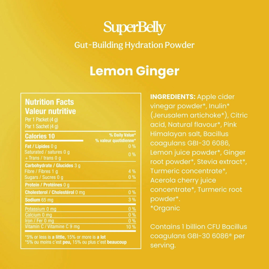 Blume SuperBelly Lemon Ginger Gut Support Hydration Powder