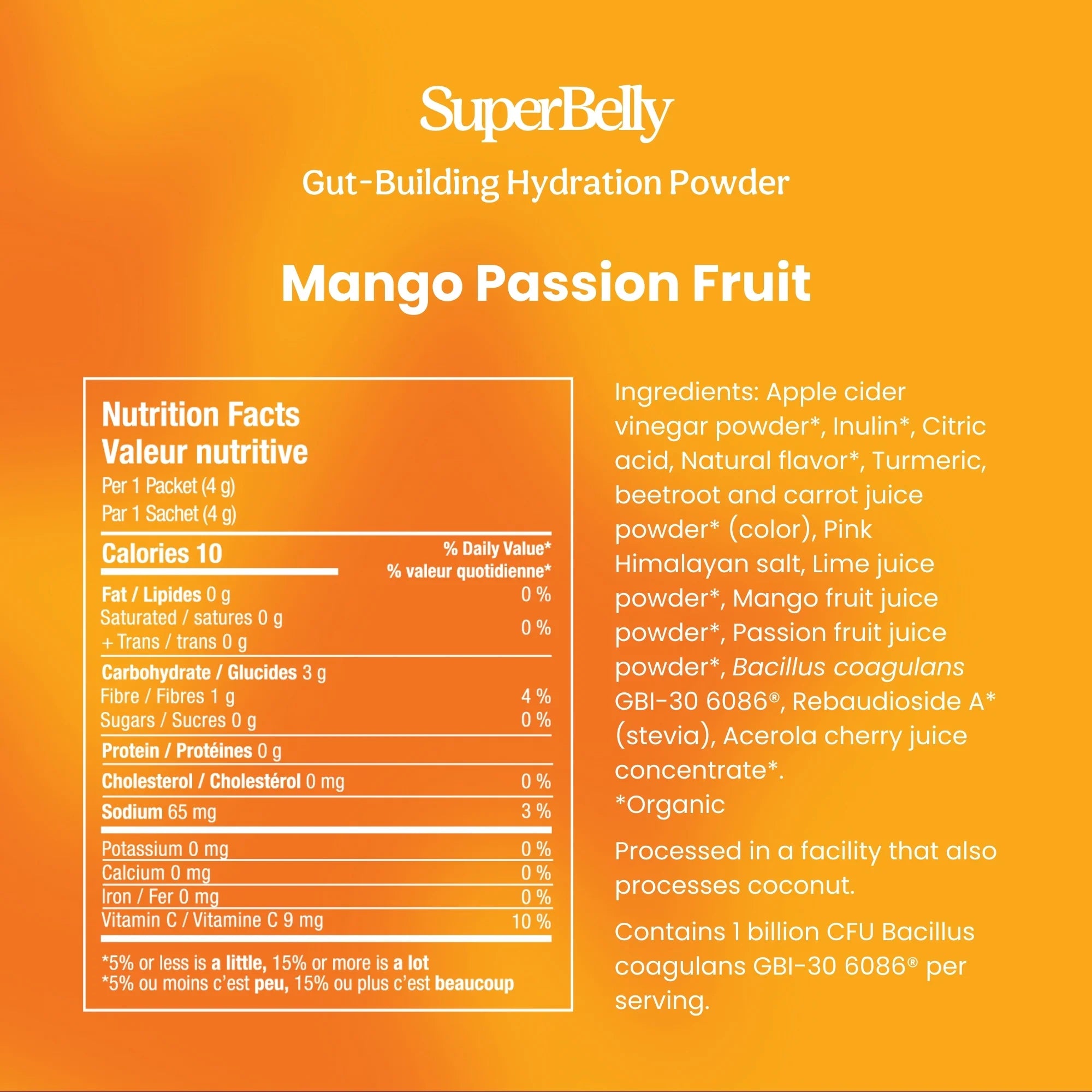 Blume SuperBelly Mango Passionfruit Gut Support Hydration Powder
